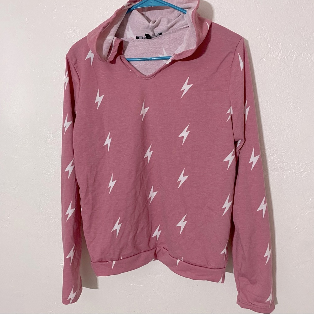 New YMI Lightning Bolt Sweatshirt with Hood Lightweight Hoodie Printed Electric
